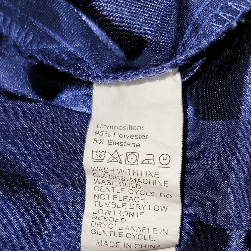 Elegant Blue Satin Pajama Set with Contrast Piping - Picture 4 of 11